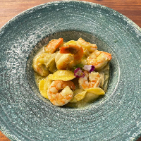 Ravioli com Alcachofra e Gamberi